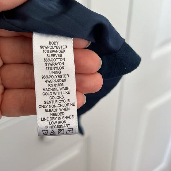 H by Halston Blue oversized Faux Suede Jacket - Picture 7 of 8